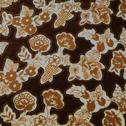 Brown Velvet Net Embroidery