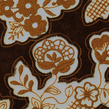 Brown Velvet Net Embroidery