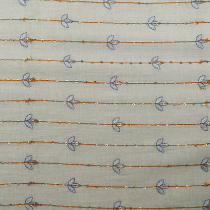 Off White Color Kora Cotton Embroidery Fabric