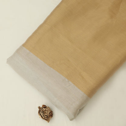 Golden And White Color Tissue Brocade Fabric