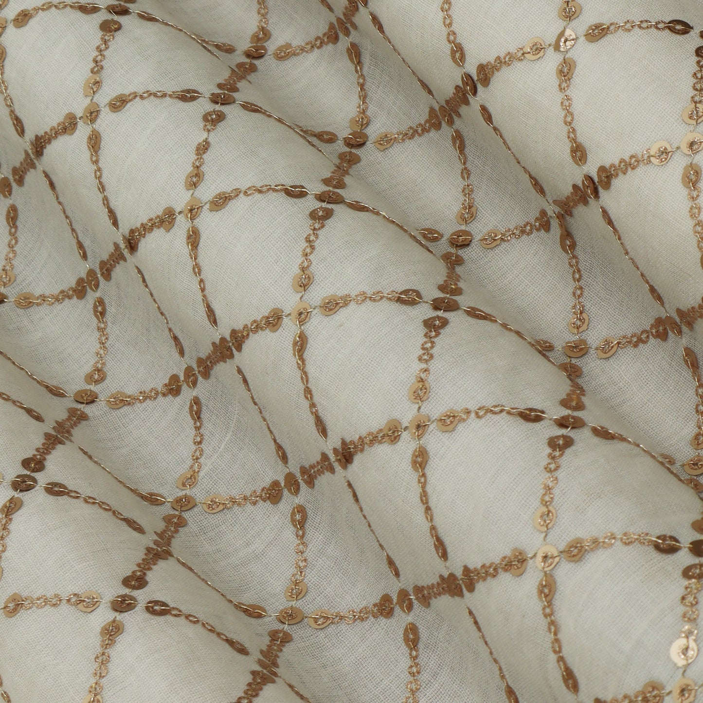 White Color Kora Cotton Embroidery Fabric