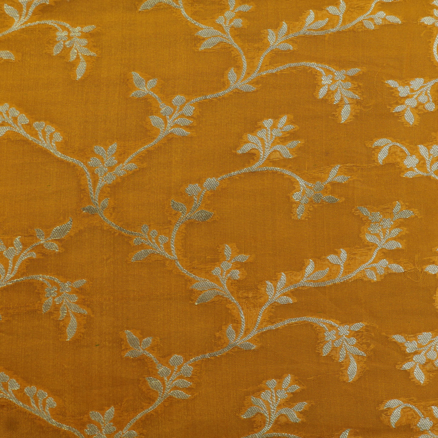 Mustard Color Pure Brocade Fabric