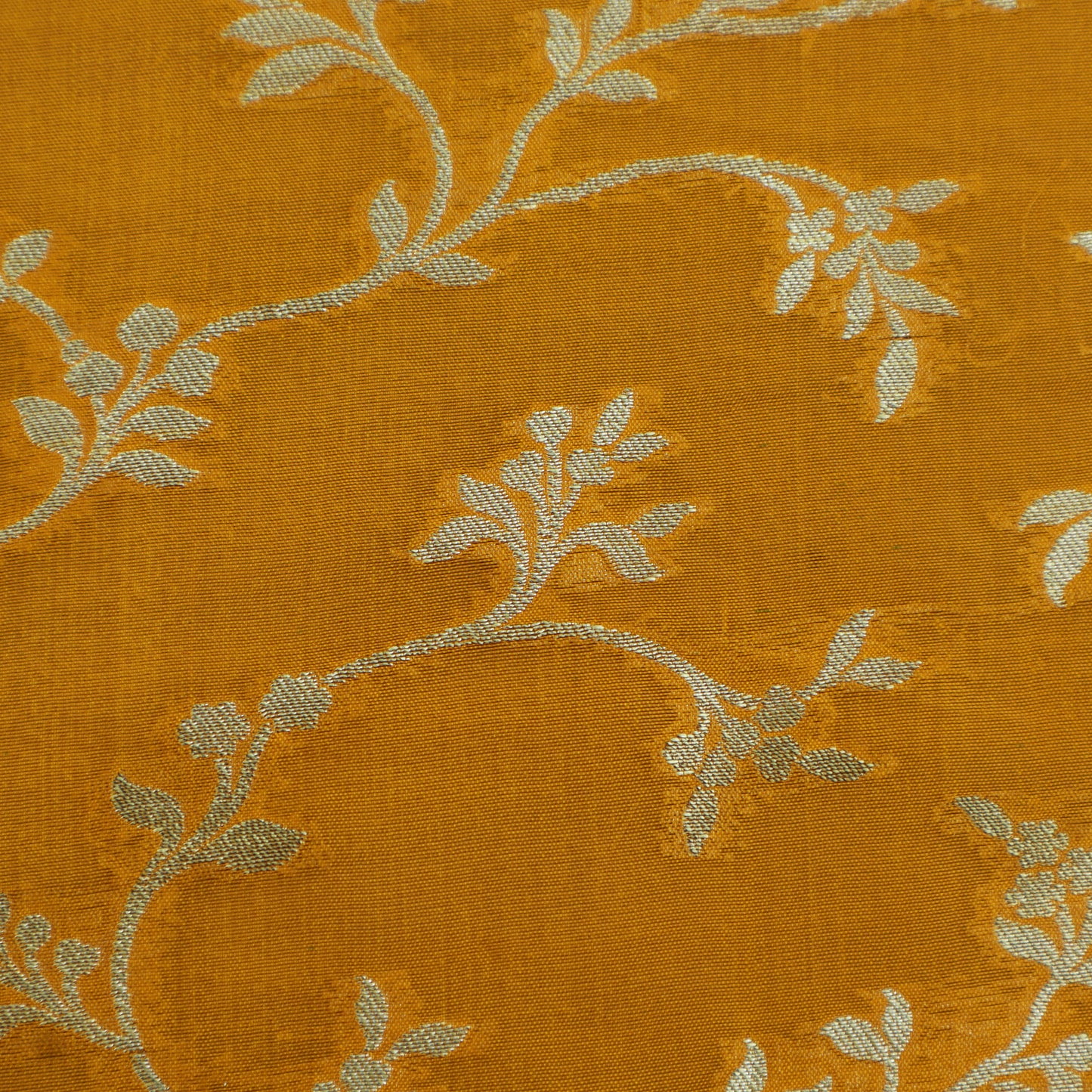 Mustard Color Pure Brocade Fabric