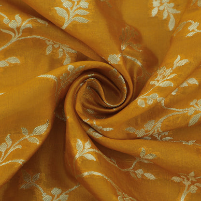 Mustard Color Pure Brocade Fabric