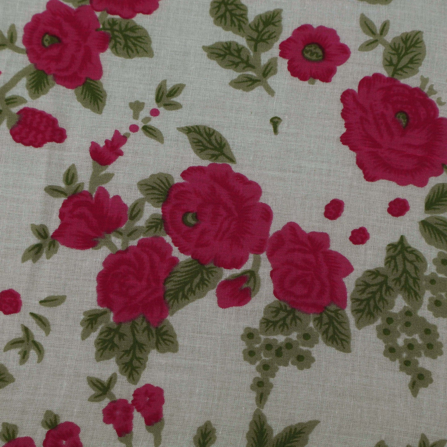 White Color Mulmul Print Fabric