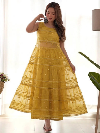 Mul Chanderi Embroidery Fabric