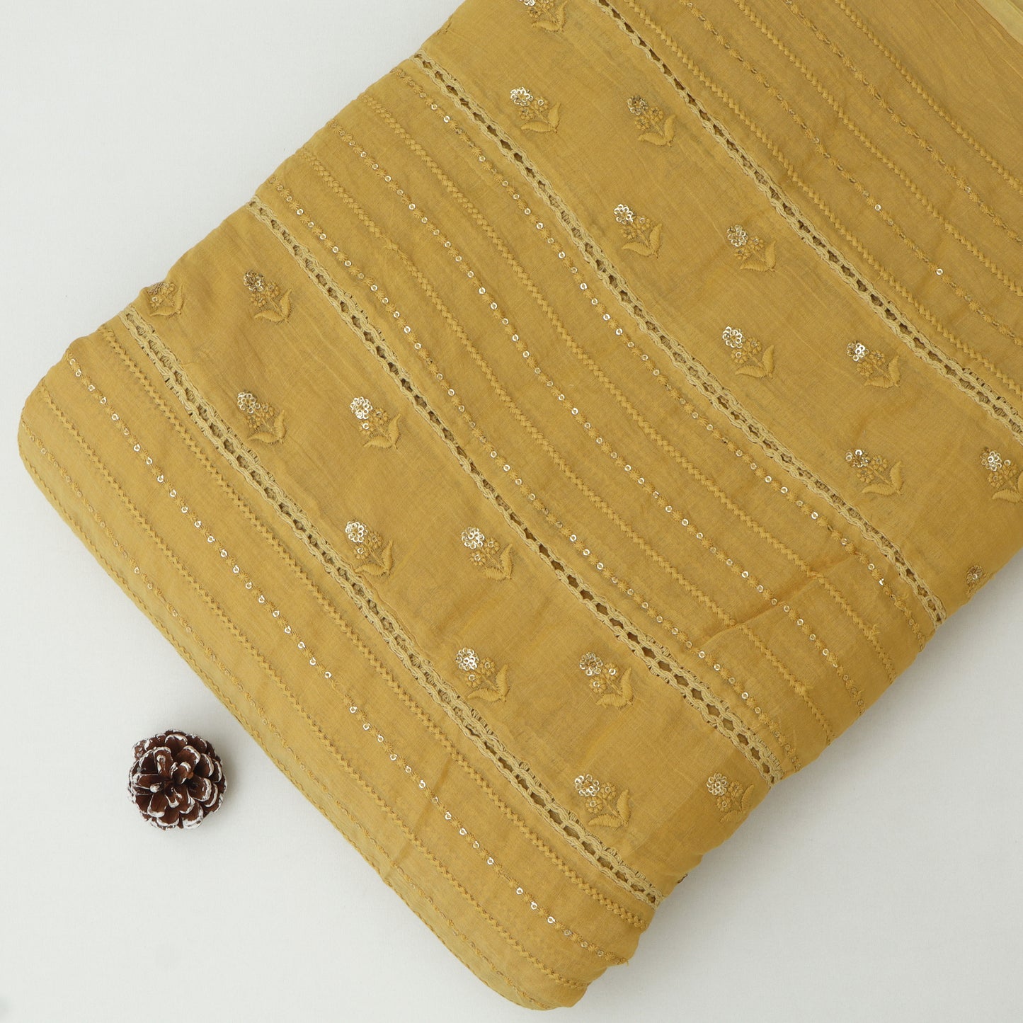Mul Chanderi Embroidery Fabric