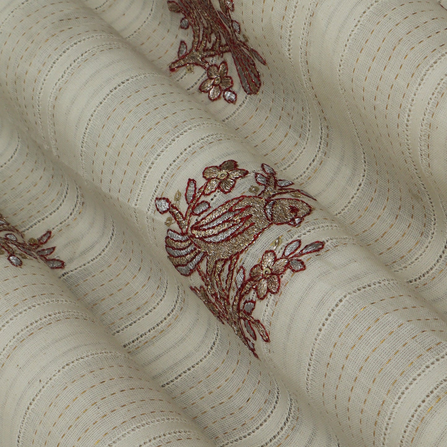 Colored Jaquard Embroidery Fabric