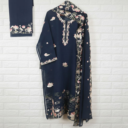 Semi Stitched Chanderi Suit