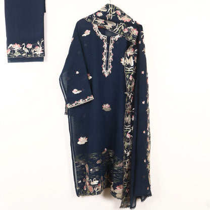 Semi Stitched Chanderi Suit