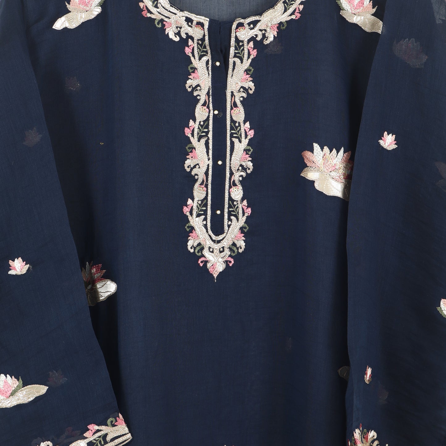 Semi Stitched Chanderi Suit