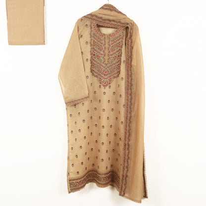 Semi Stitched Chanderi Suit