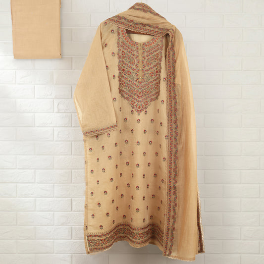 Semi Stitched Chanderi Suit
