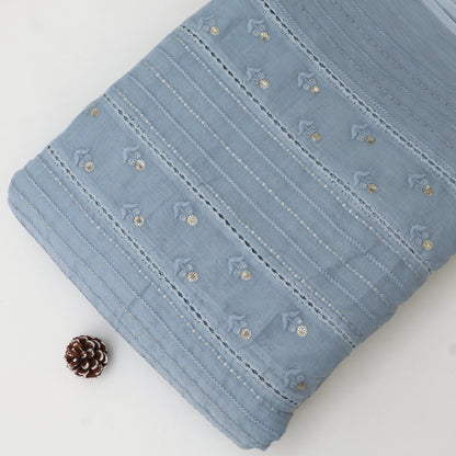 Mul Chanderi Embroidery Fabric