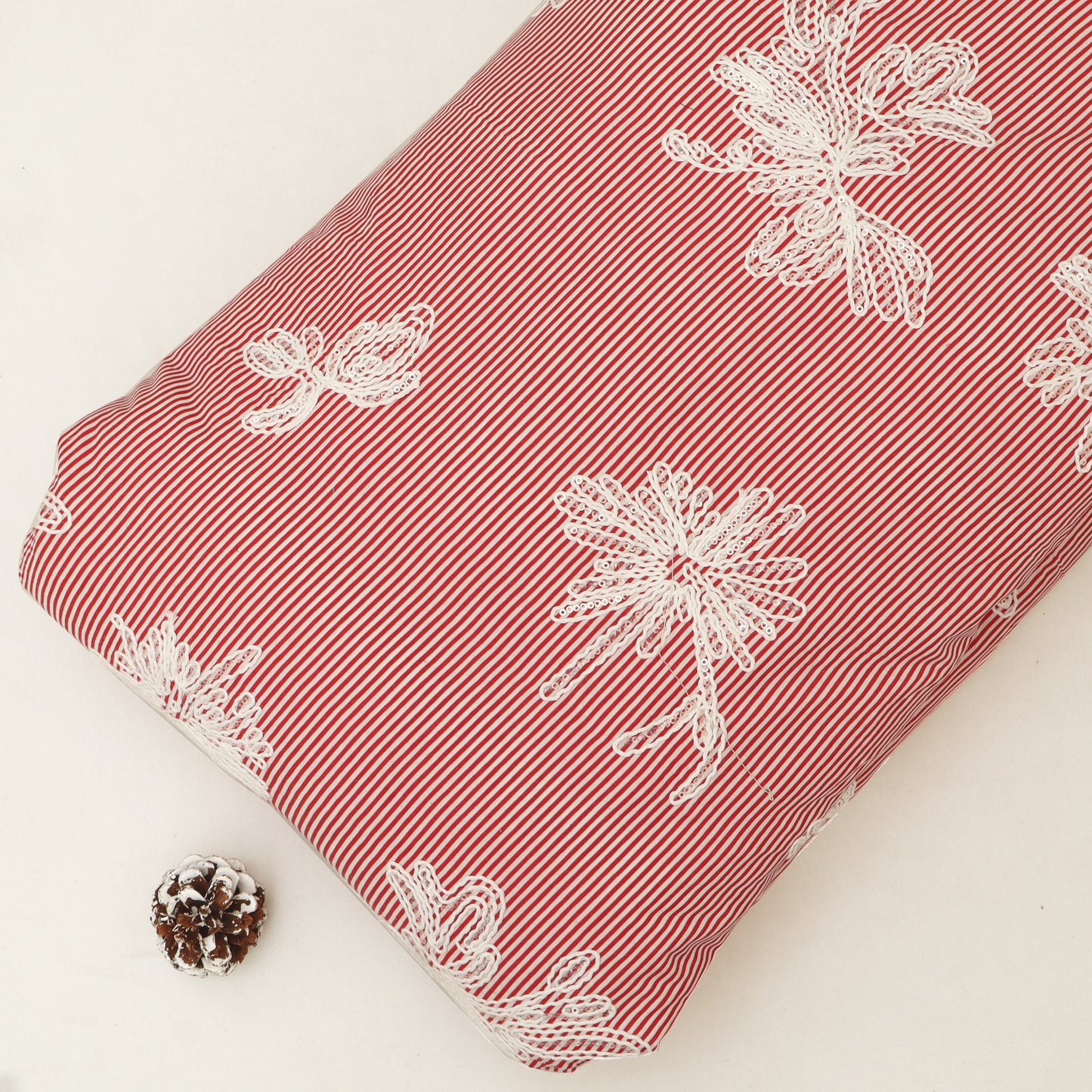 Cotton Stripe Embroidery Fabric