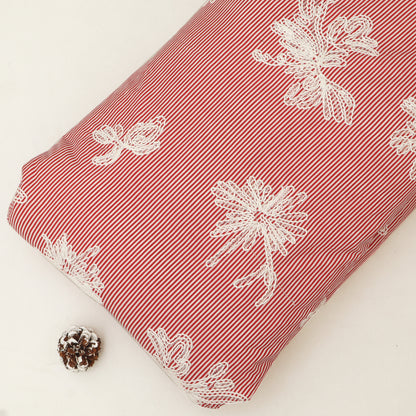 Cotton Stripe Embroidery Fabric
