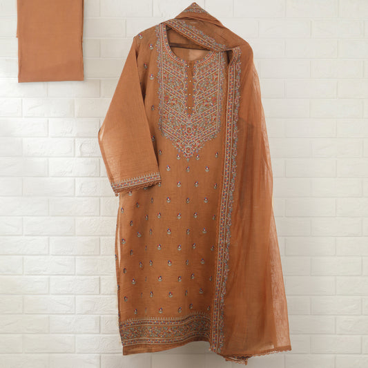 Semi Stitched Chanderi Suit