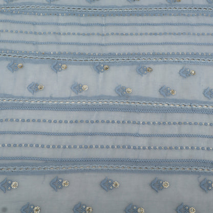 Mul Chanderi Embroidery Fabric