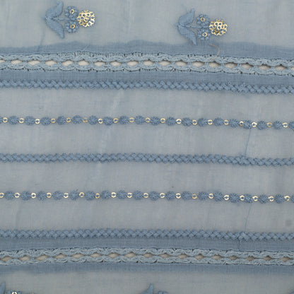 Mul Chanderi Embroidery Fabric