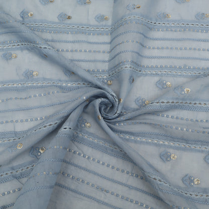 Mul Chanderi Embroidery Fabric