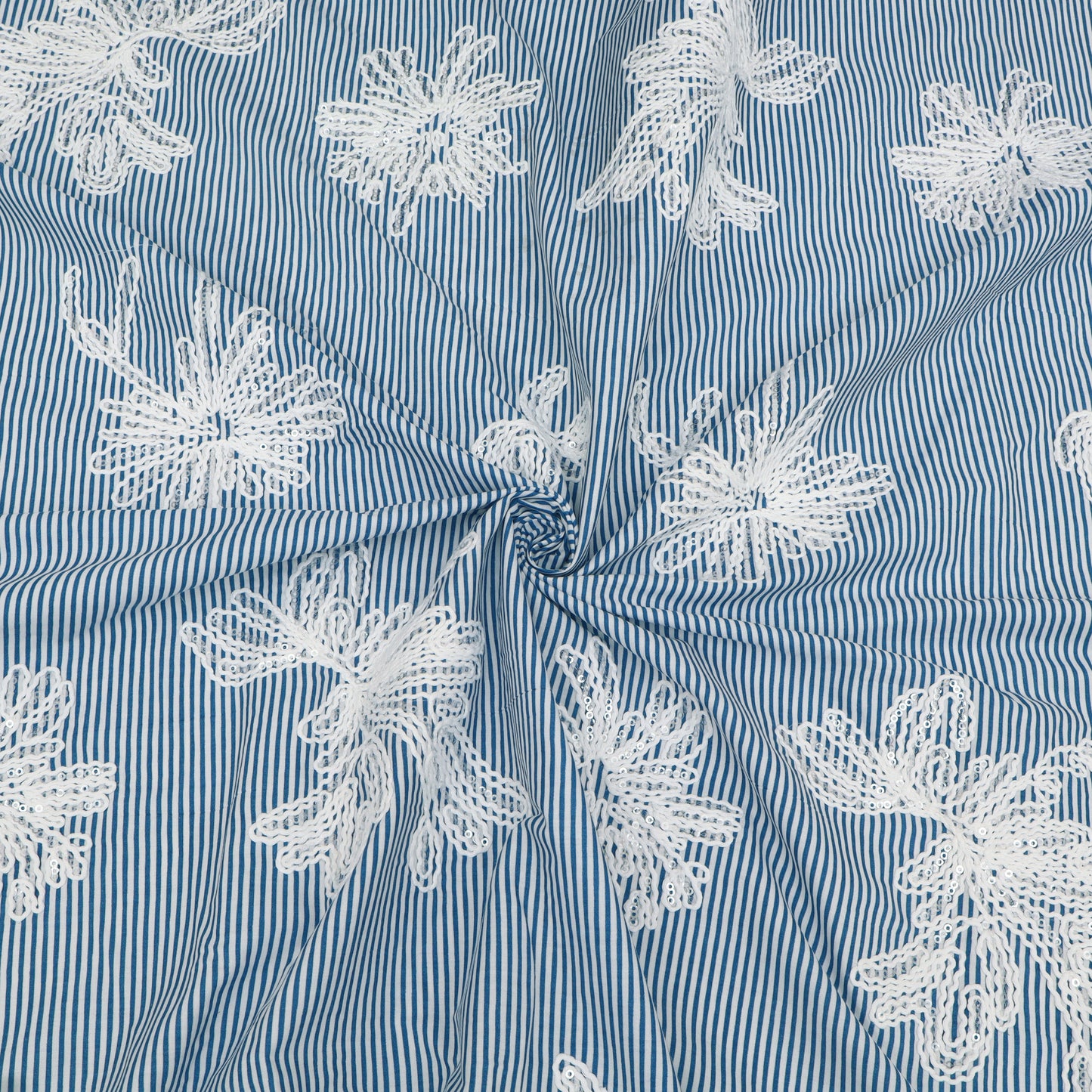 Cotton Stripe Embroidery Fabric