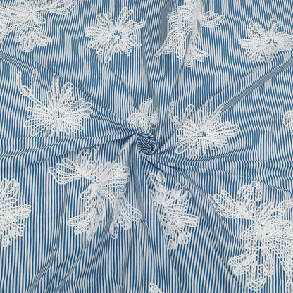 Cotton Stripe Embroidery Fabric