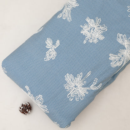 Cotton Stripe Embroidery Fabric