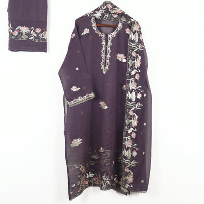 Semi Stitched Chanderi Suit