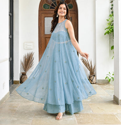 Mul Chanderi Embroidery Fabric