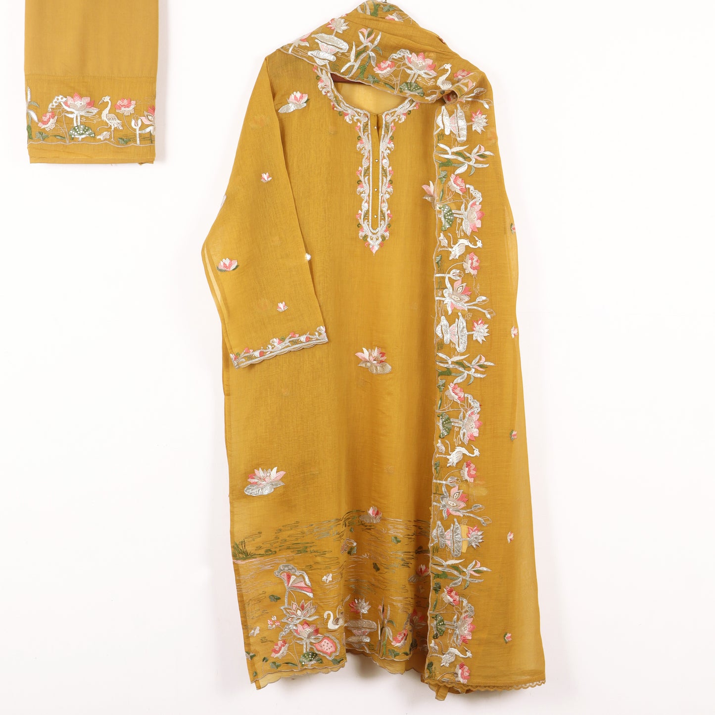 Semi Stitched Chanderi Suit