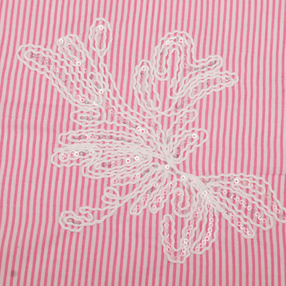 Cotton Stripe Embroidery Fabric