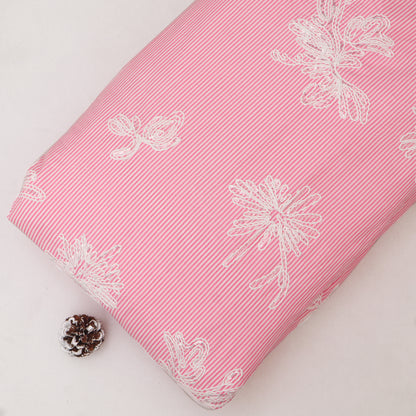 Cotton Stripe Embroidery Fabric