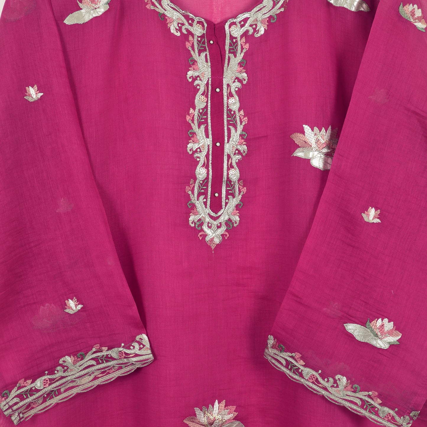 Semi Stitched Chanderi Suit