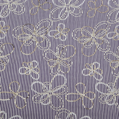 Cotton Stripe Embroidery Fabric