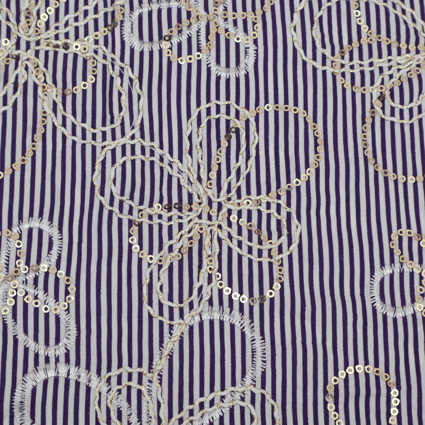 Cotton Stripe Embroidery Fabric