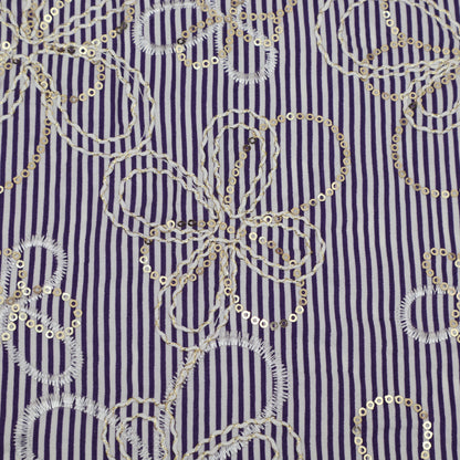 Cotton Stripe Embroidery Fabric