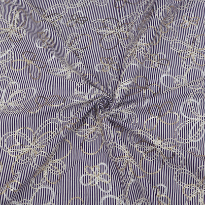 Cotton Stripe Embroidery Fabric