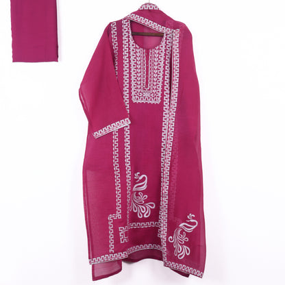 Semi Stitched Chanderi Suit