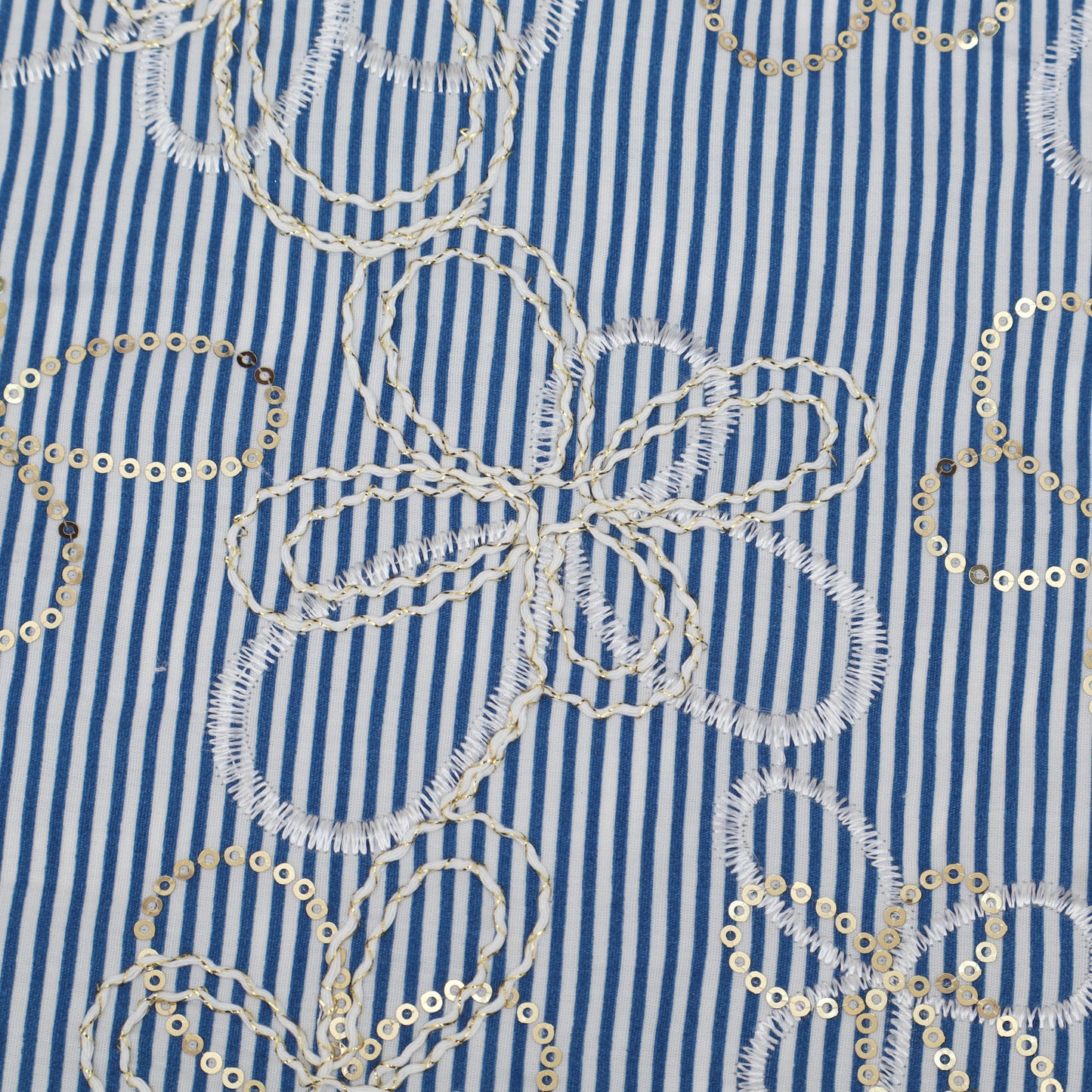Cotton Stripe Embroidery Fabric