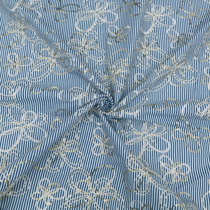 Cotton Stripe Embroidery Fabric