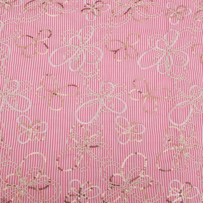 Cotton Stripe Embroidery Fabric