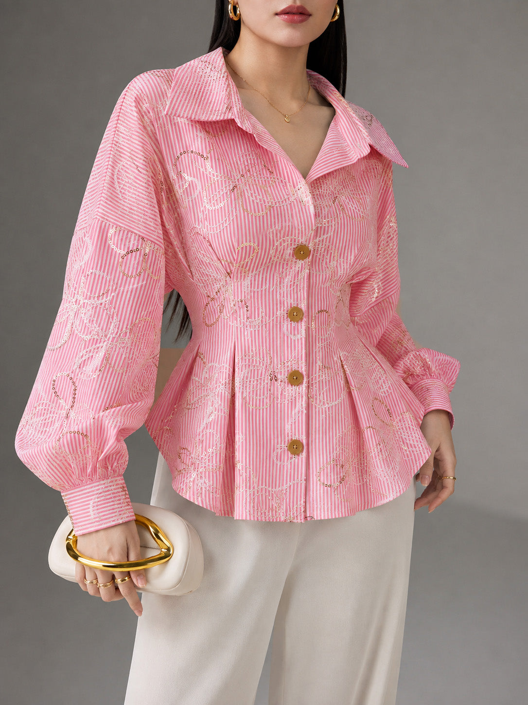Cotton Stripe Embroidery Fabric