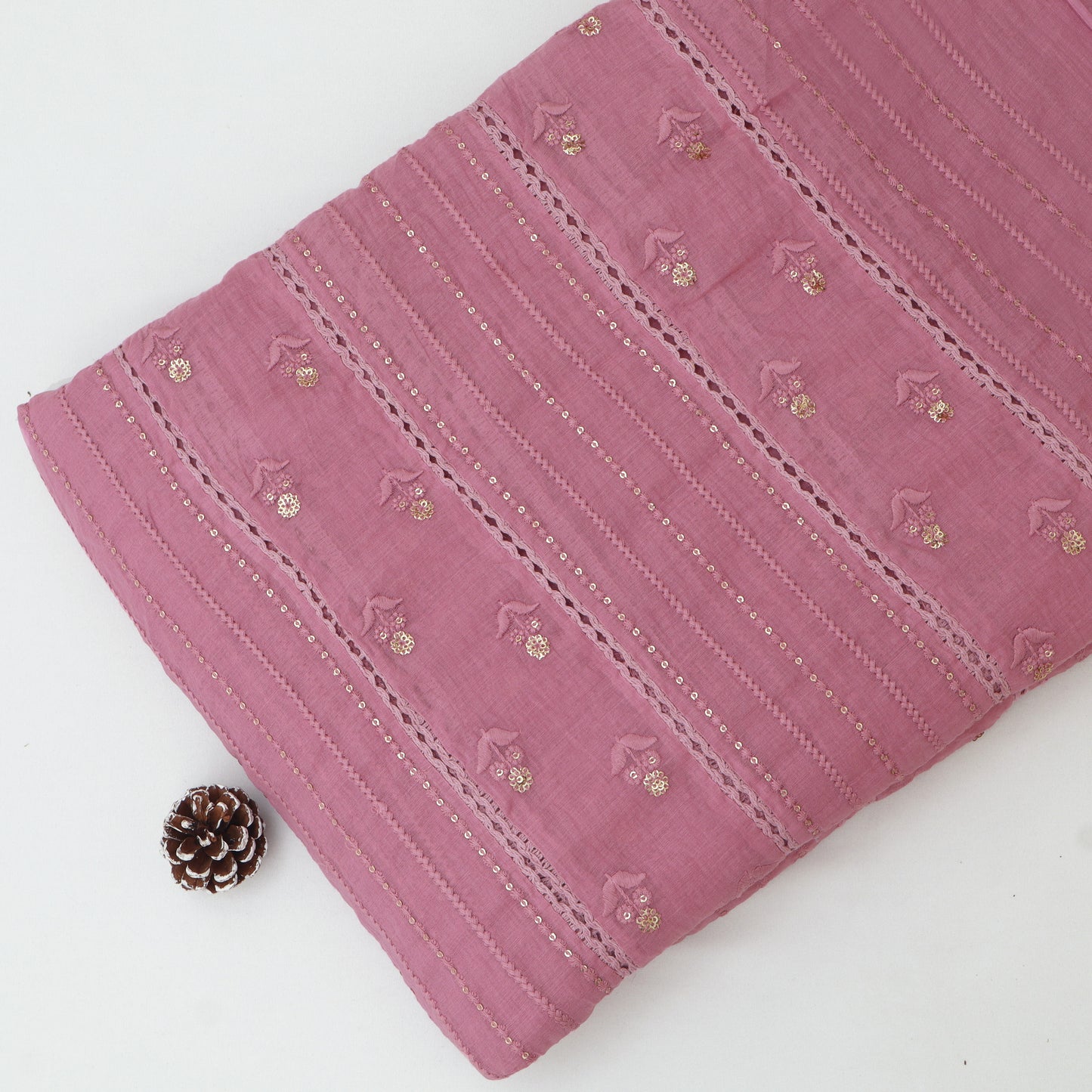 Mul Chanderi Embroidery Fabric