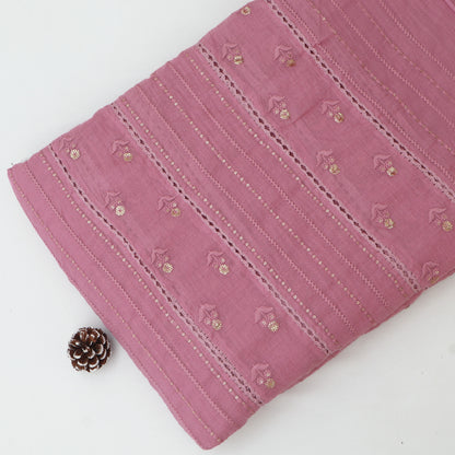 Mul Chanderi Embroidery Fabric