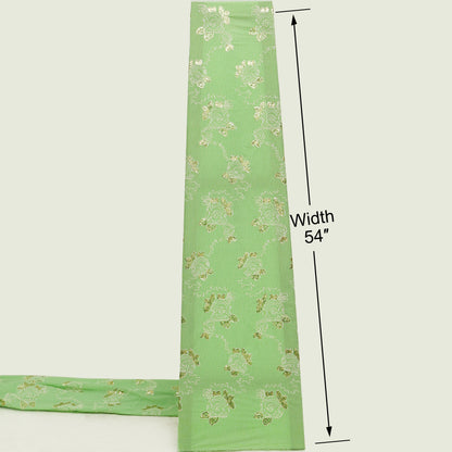 Cotton Sequins Stripe Embroidery Fabric