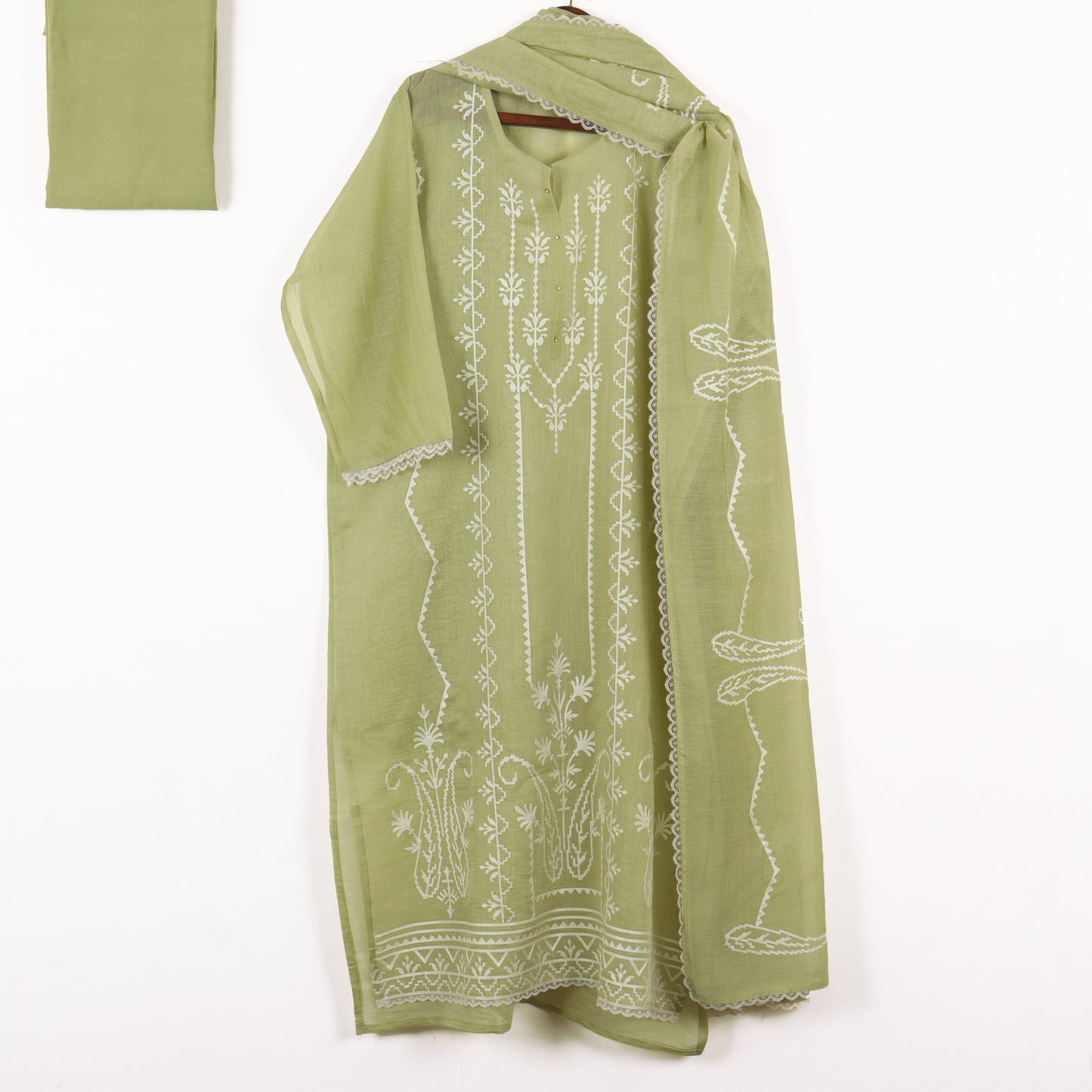 Semi Stitched Chanderi Suit