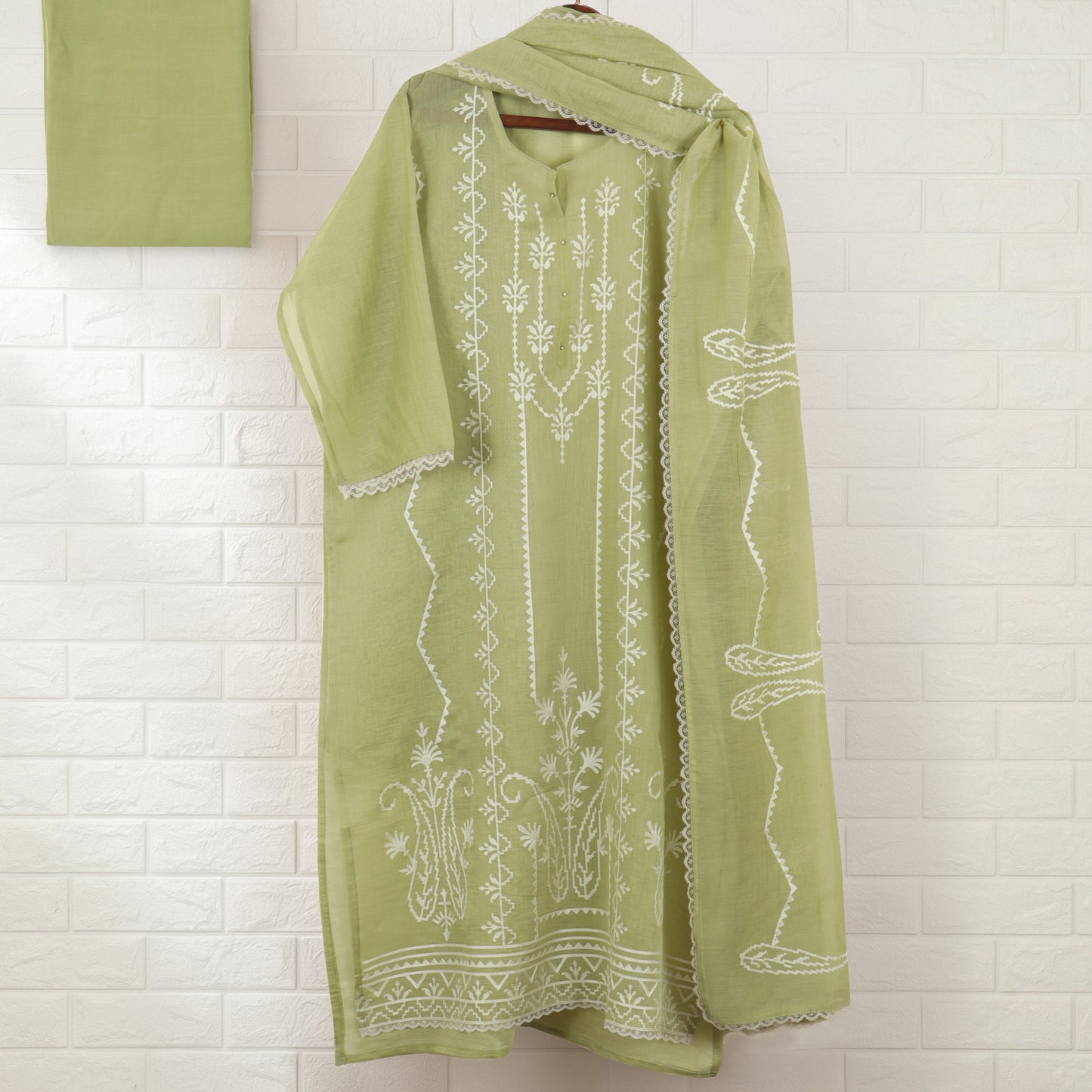 Semi Stitched Chanderi Suit