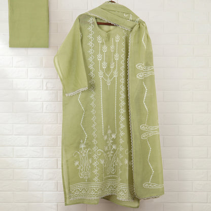 Semi Stitched Chanderi Suit