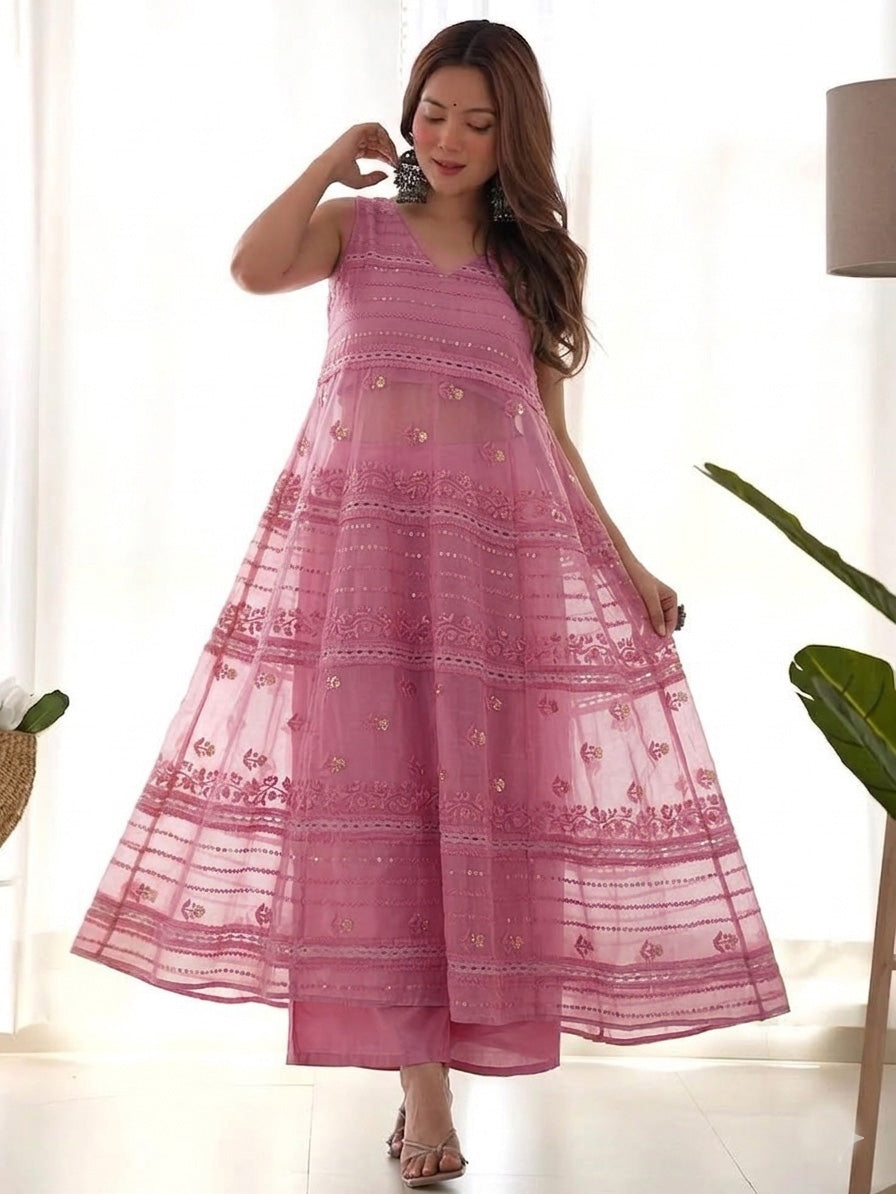 Mul Chanderi Embroidery Fabric