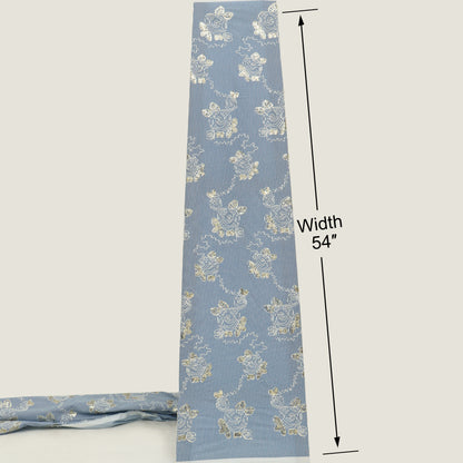 Cotton Sequins Stripe Embroidery Fabric